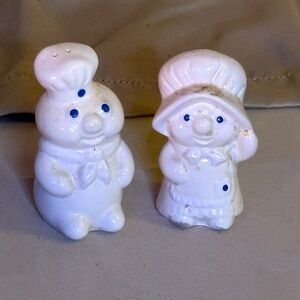 Ceramic Chef and Baker Salt and Pepper Shakers - White